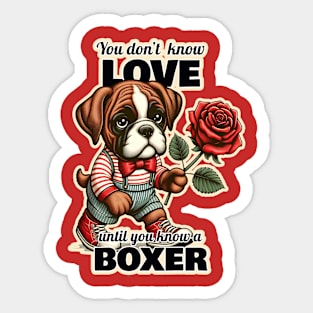 Boxer Valentine's day Sticker